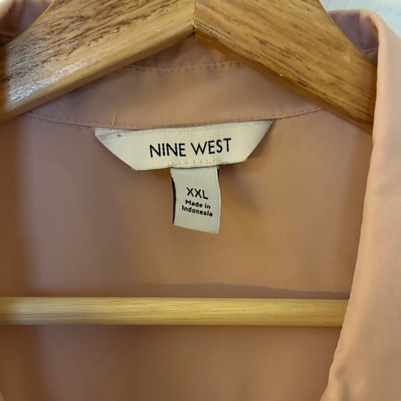 Nine West Drapy Blush Pink Button-Up Blouse - XXL - Picture 2 of 4